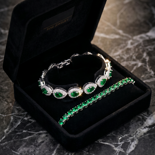 Teardrop Armband Emerald green