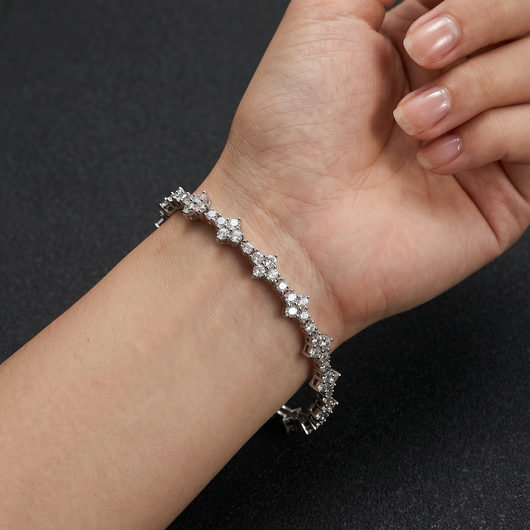 Honeycomb Armband Silbern