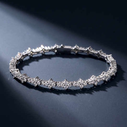 Honeycomb Armband Silbern