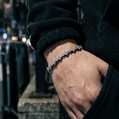 Honeycomb Armband Silbern