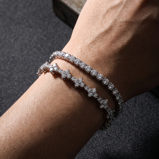 Honeycomb Armband Silbern