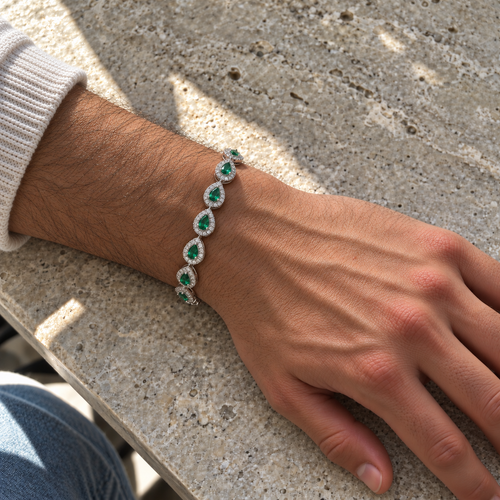 Teardrop Armband Emerald green