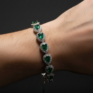 Teardrop Armband Emerald green