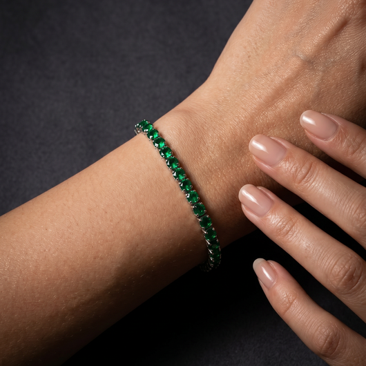 Tennis Armband Emerald green