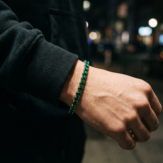 Tennis Armband Emerald green