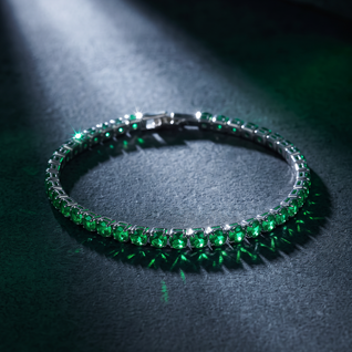 Tennis Armband Emerald green