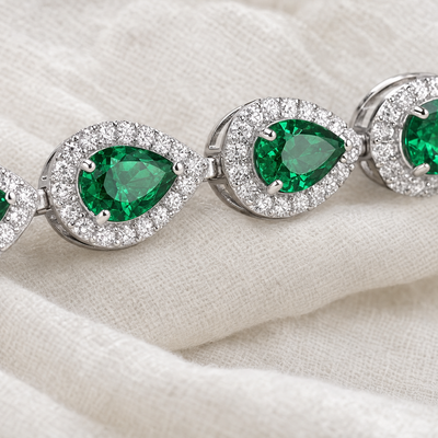Teardrop Armband Emerald green