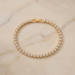 Tennis Armband Golden