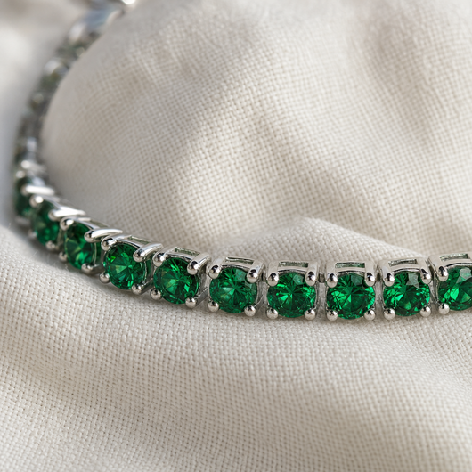 Tennis Armband Emerald green